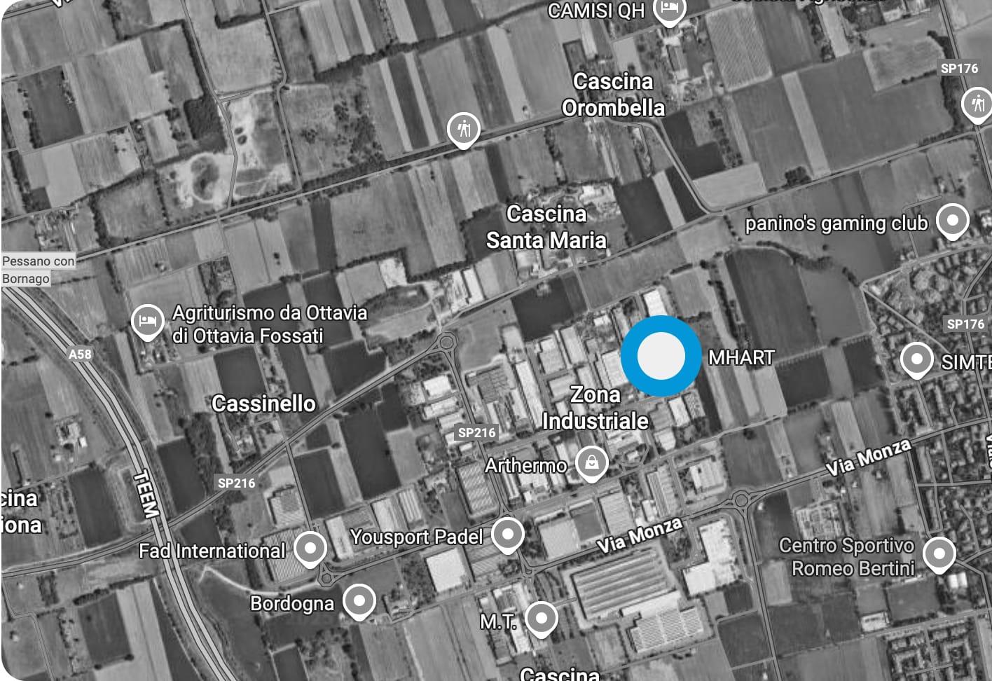 Mappa della sede MHART e localizzazione aziendale